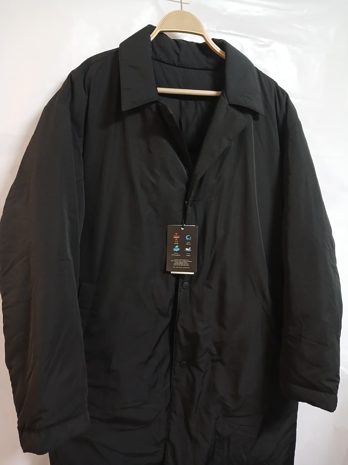 (새상품,L,100)테이트TATE 솔리드 오버핏 롱패딩 코트 블랙 상품이미지3