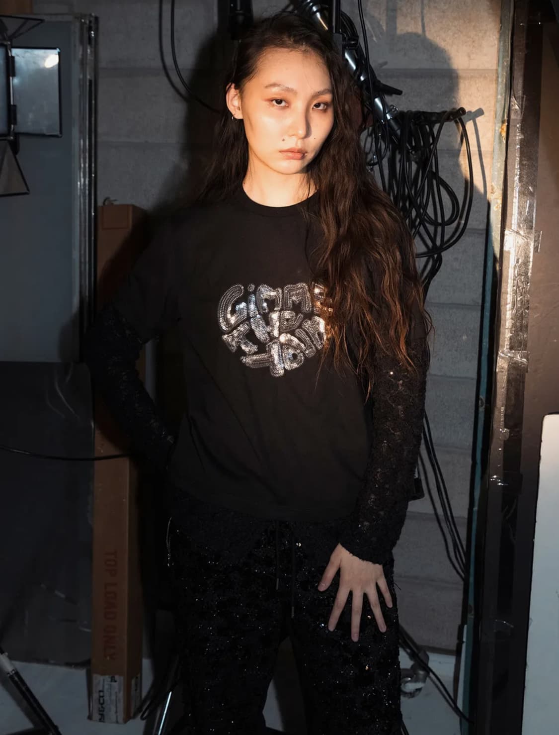 [새상품] 김미더영 G_HEM KNIT T_SHIRT / BLACK 상품이미지1