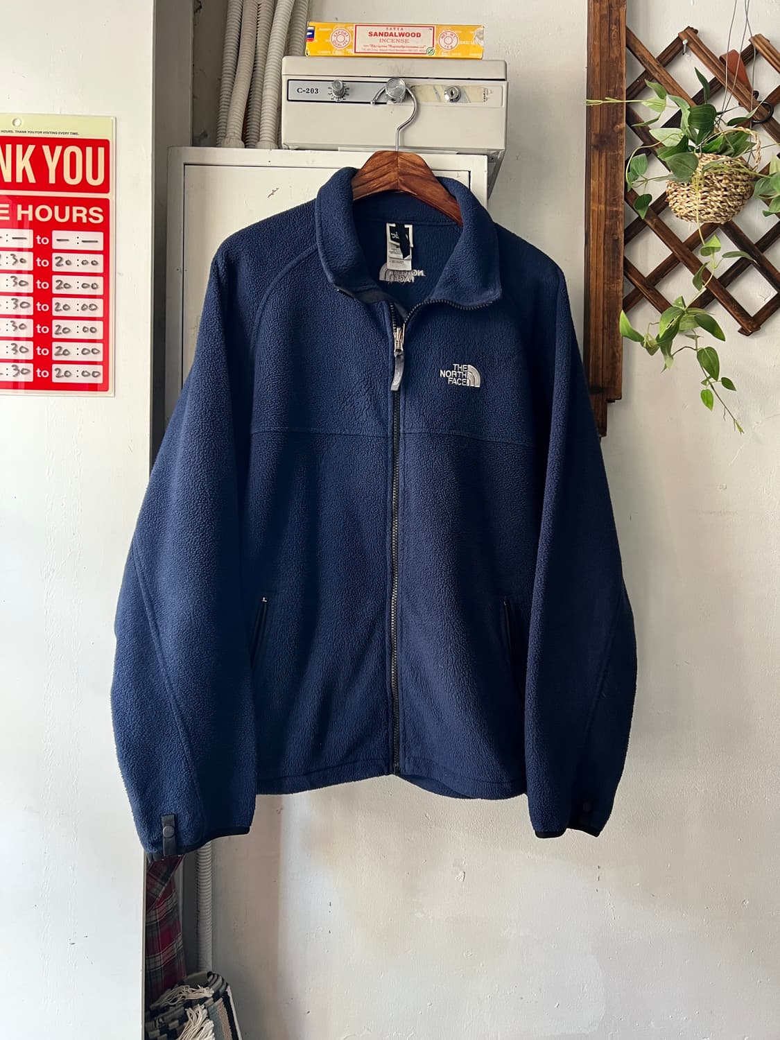 [M]노스페이스 해외판 센터로고 네이비 집업 플리스 상품이미지1