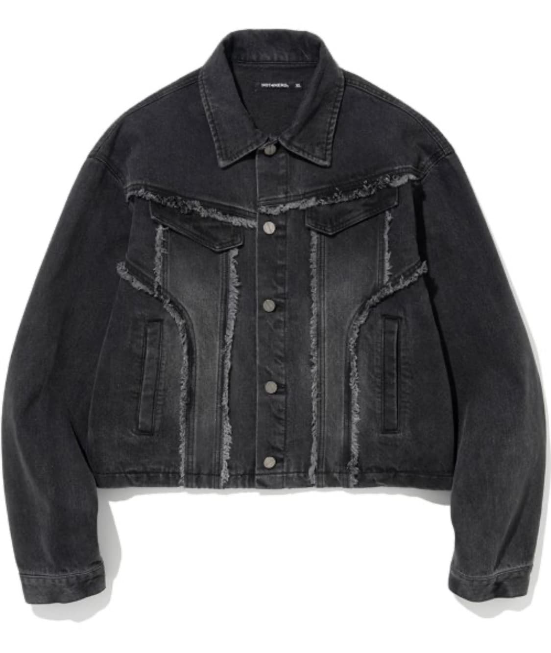 낫포너드 Cut Off Crop Denim Jacket - Black M 상품이미지1