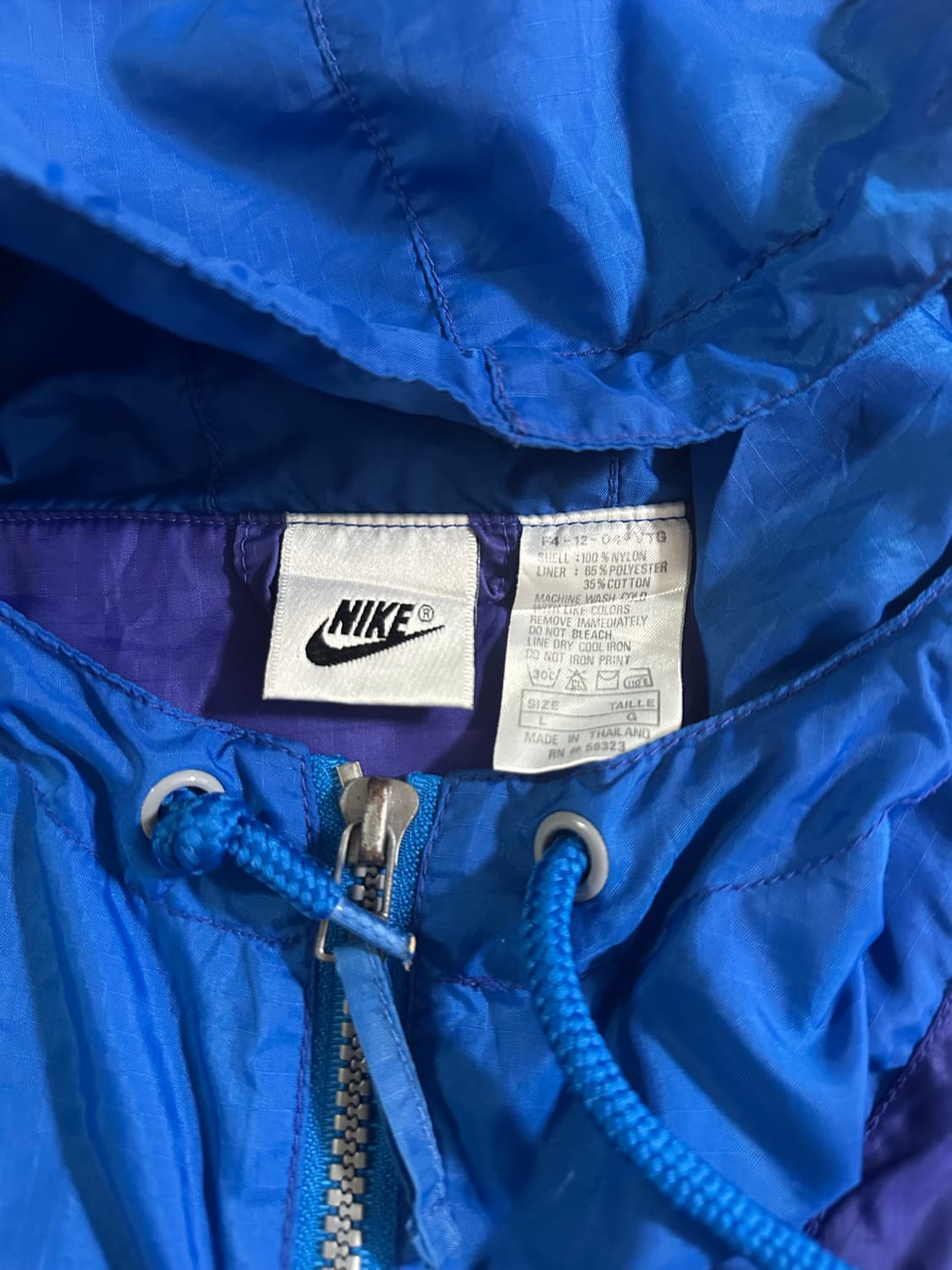 90s Nike 아카이브 블루 퍼플 배색 윈드브레이커 상품이미지5