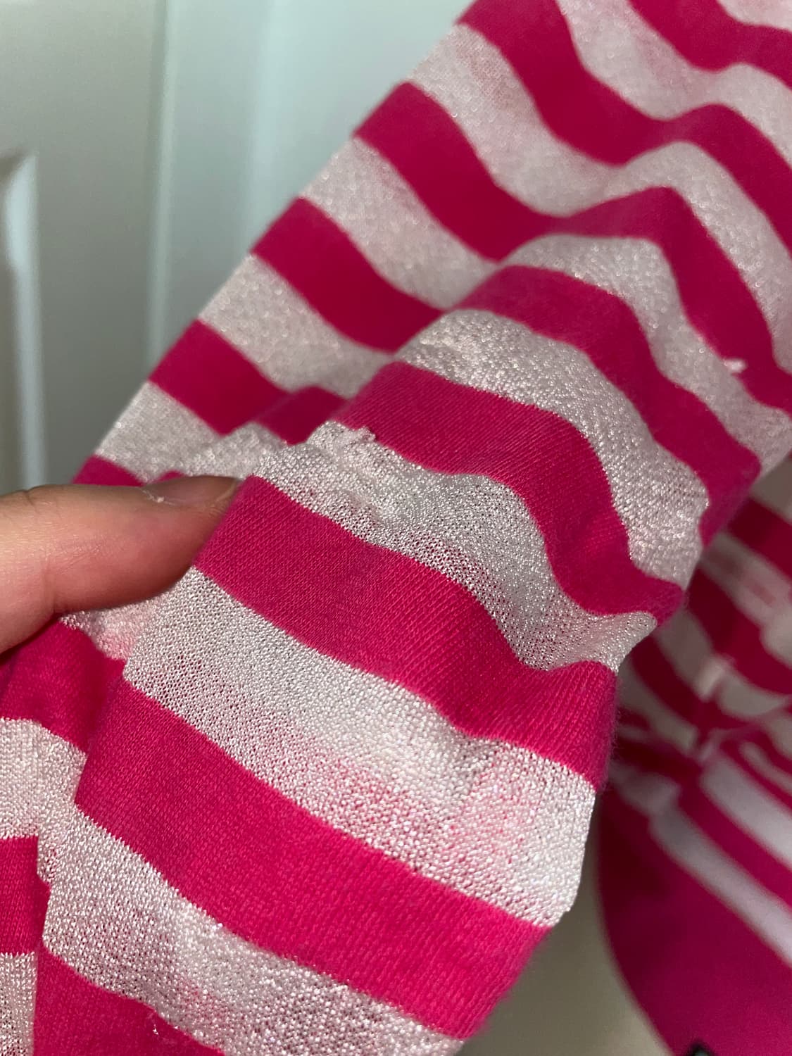 키치 팝갸루 패치 핑크 스트라이프 후드집업 상품이미지4