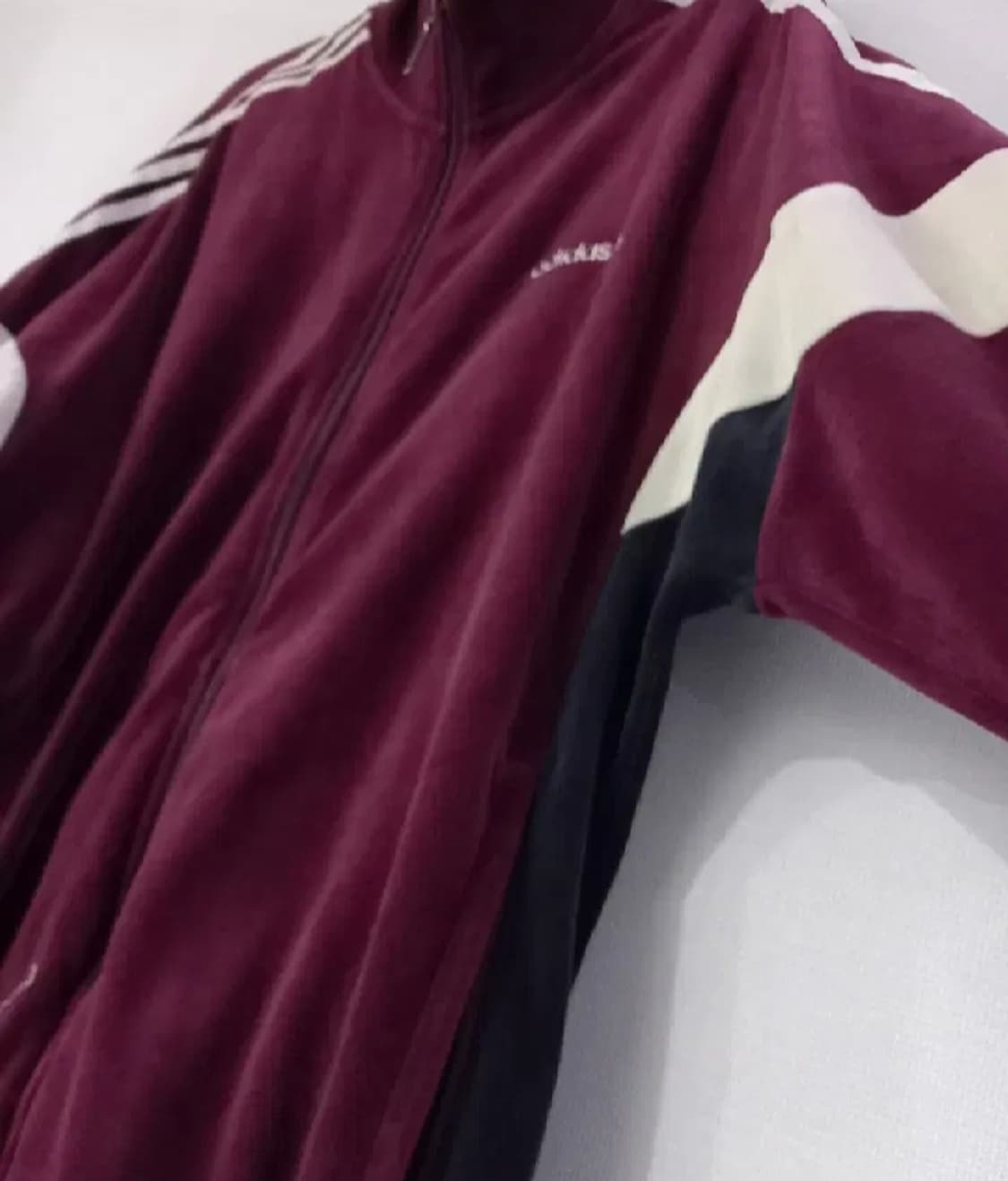 아디다스 희귀 벨벳 버건디 핑크 트랙탑 저지 져지집업 95~100 상품이미지3