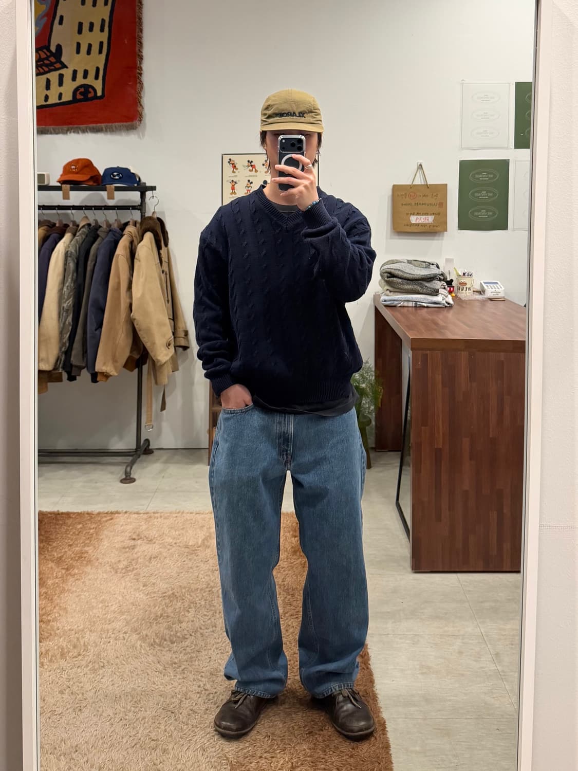 90s Benetton 베네통 브이넥 케이블 코튼 니트 (Italy) 상품이미지2