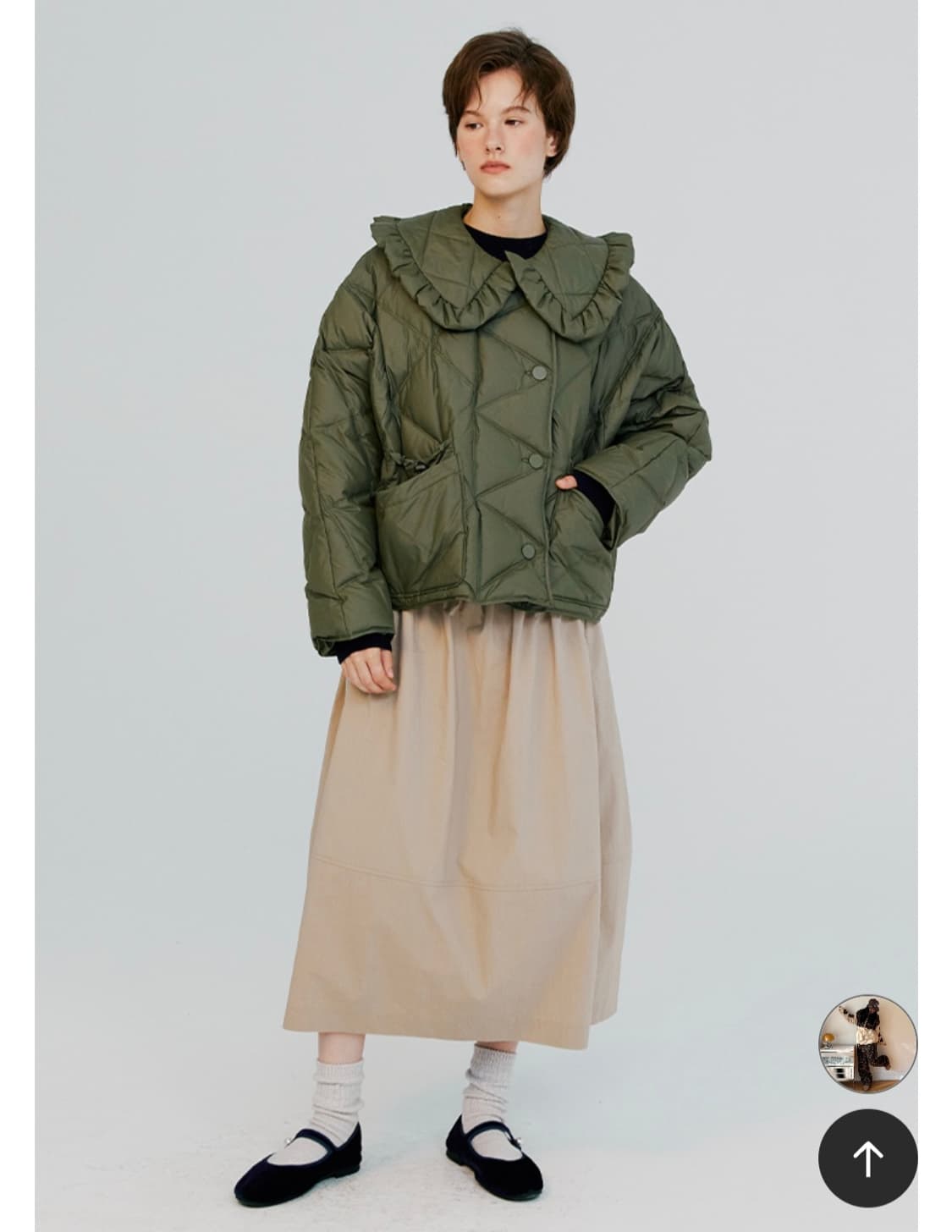 보카바카 프릴 카라 숏 다운 패딩 상품이미지3