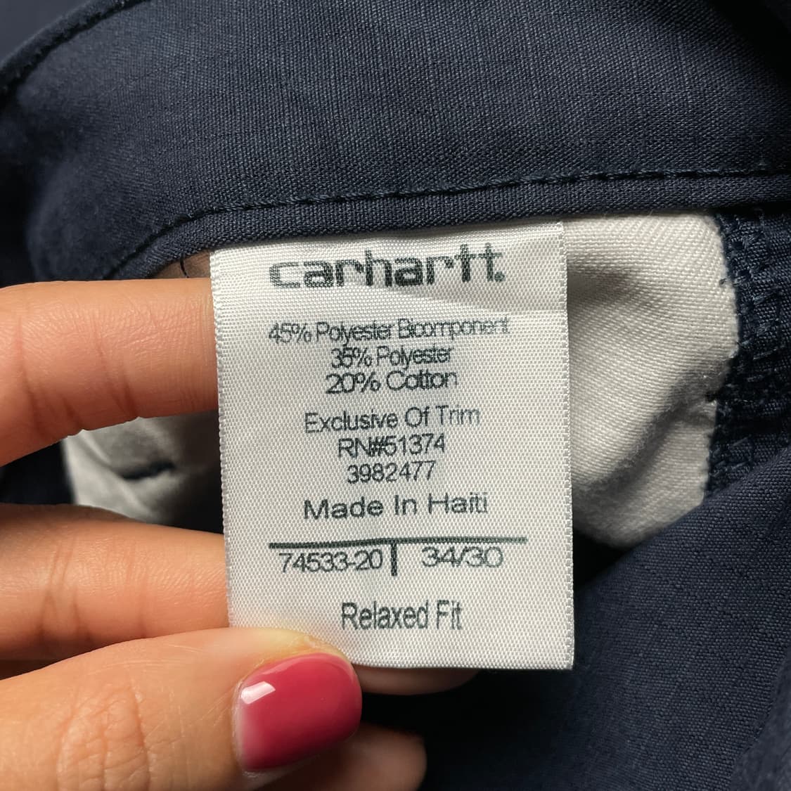 CARHARTT 칼하트 빈티지 네이비 워크 팬츠 A00996 상품이미지10