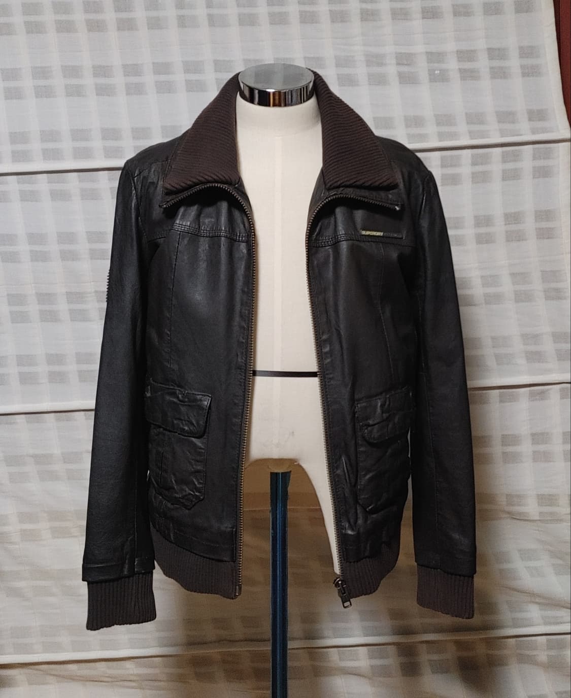 (100% 가죽) 슈퍼드라이 브라운 가죽 자켓 S (90~95) 상품이미지3