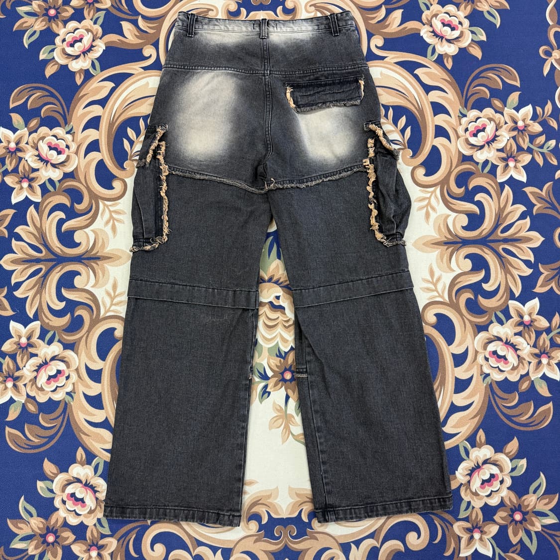 (M)언 유즈드랩 UNUSED.LAB 와이드 카고 데님팬츠 상품이미지4