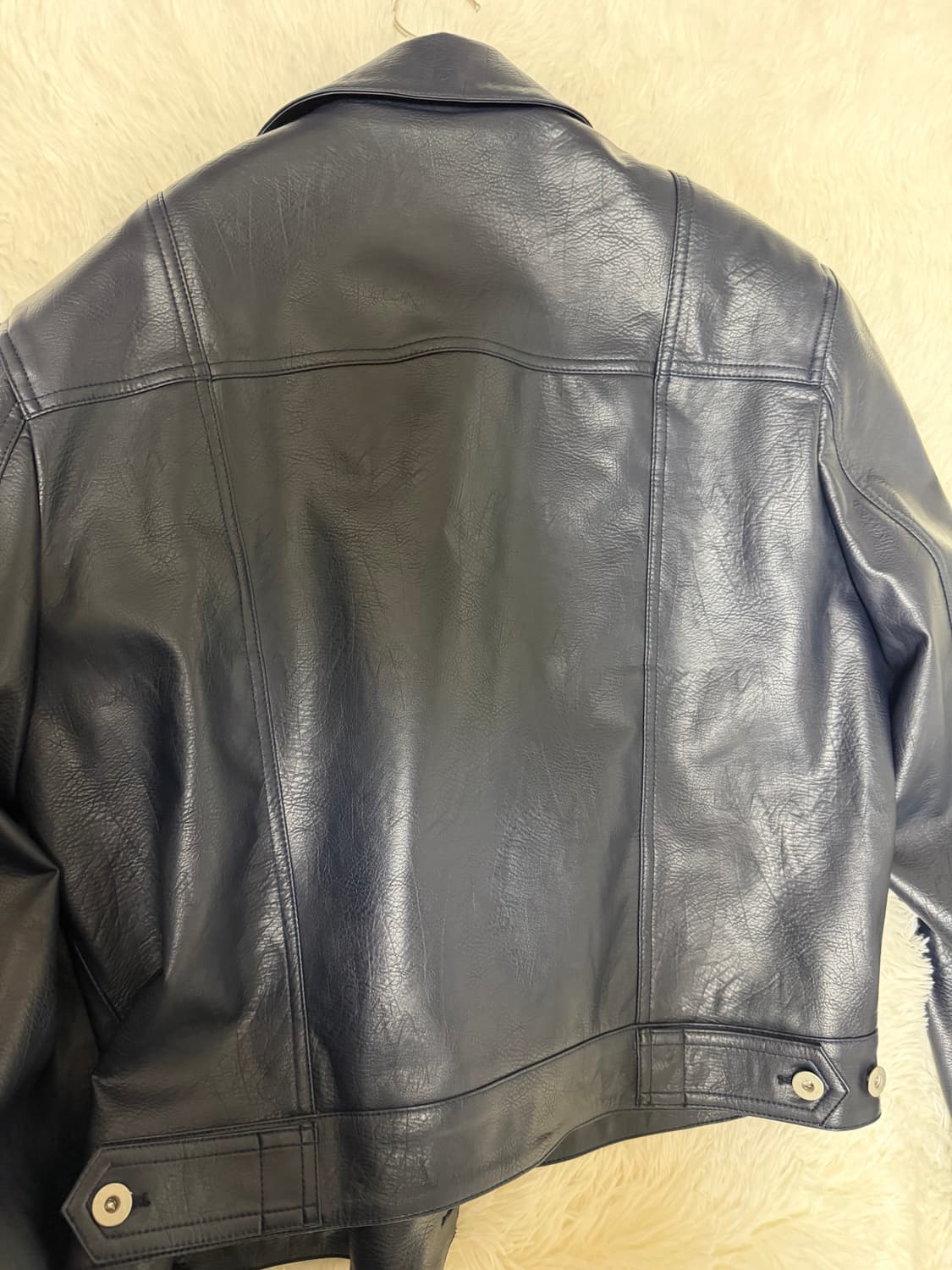 알렌느 트러커 레더 자켓 1사이즈 네이비 상품이미지4