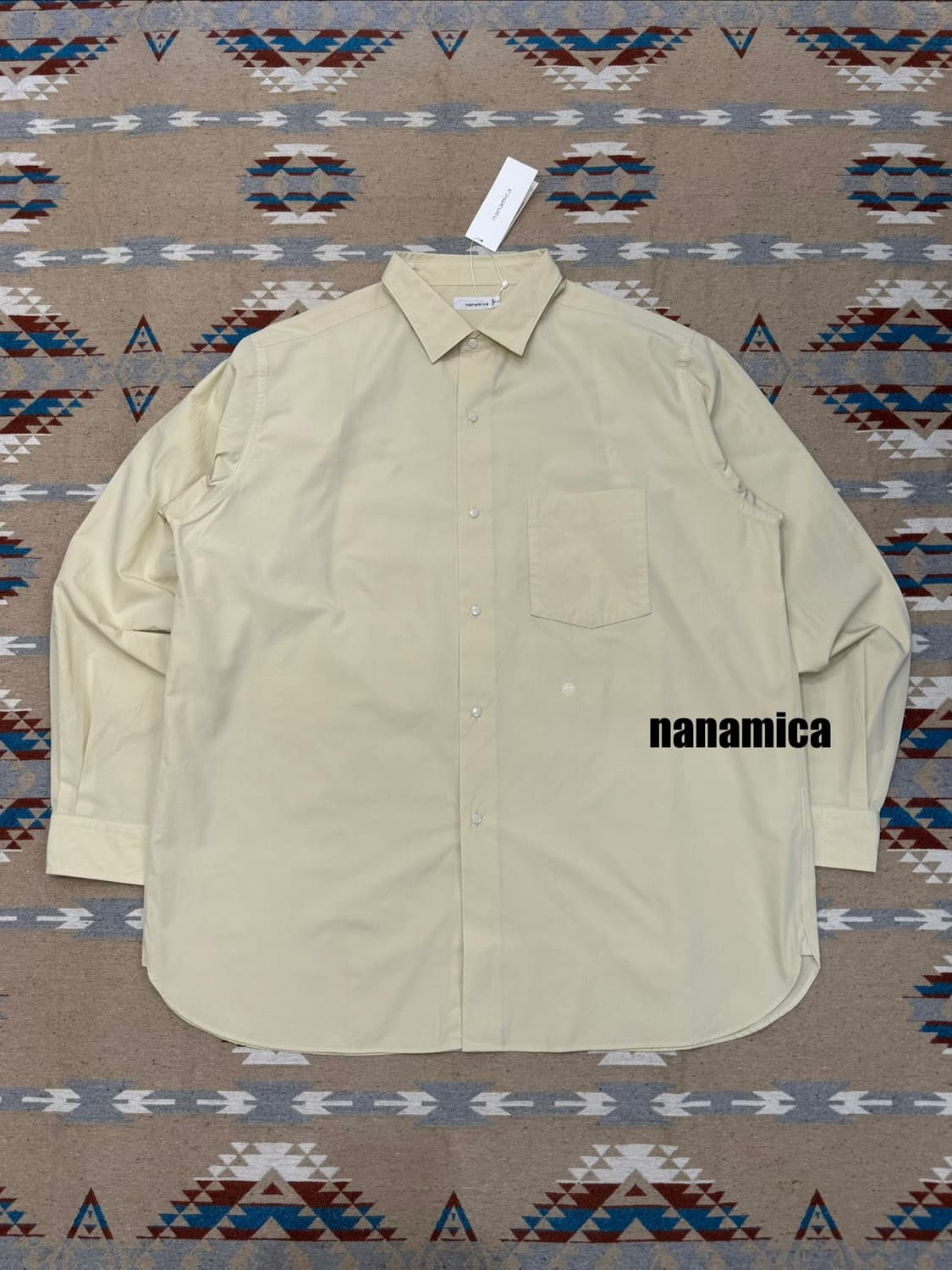 [L][105] 나나미카 래귤러 카라 윈드 셔츠 크림 옐로우 상품이미지1