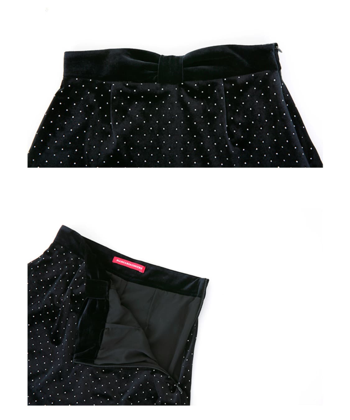 마가린핑거스 리본 벨벳 스커트 도트스커트 (르세라핌 채원 착용) 상품이미지5