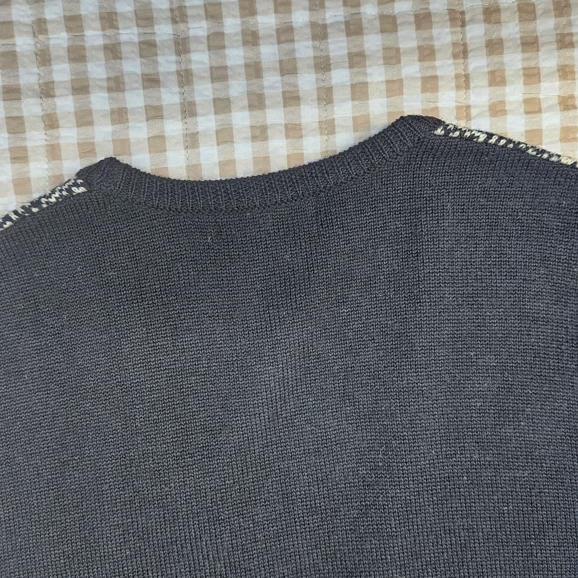 블랙앤화이트 울100 니트 베스트 조끼 남자100 상품이미지5