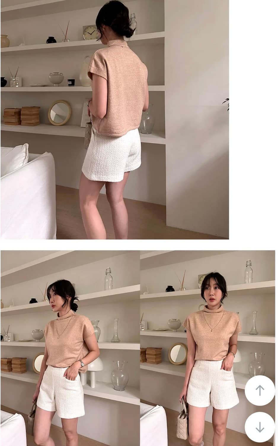 더클립 울50 하이웨스트 트위드 반바지 상품이미지5