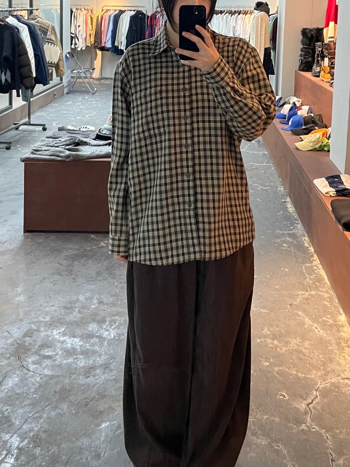 입생로랑 브라운 체크 셔츠 H958 상품이미지1