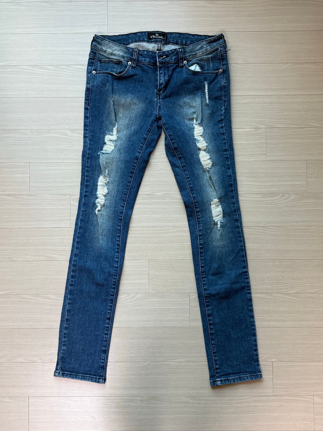 엔키스타 (Enkistar) 빈티지 워싱 스키니 데님 진 상품이미지1