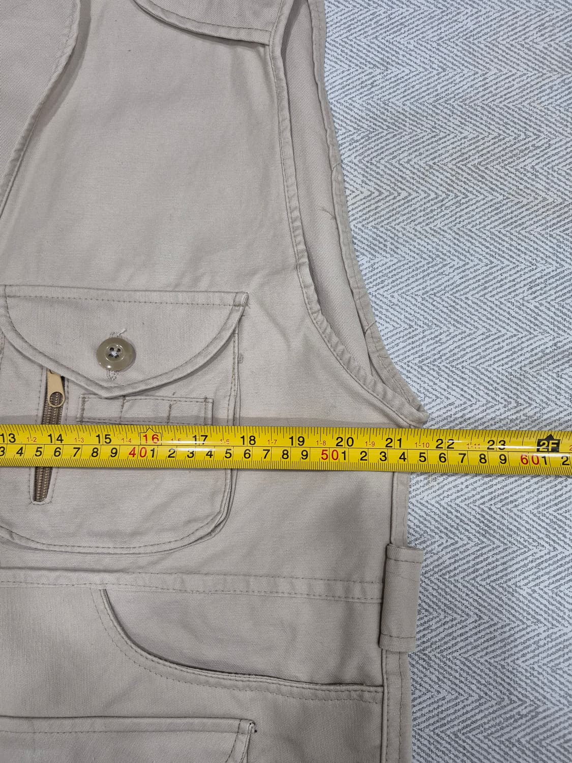 USA 아메리칸 빈티지 포켓 베스트 베이지색 남성 100사이즈 상품이미지6