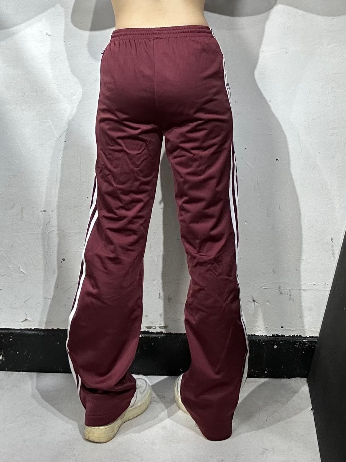아디다스 버건디 화이트 삼선 파이어버드 추리닝 와이드 트레이닝 팬츠 M 상품이미지3