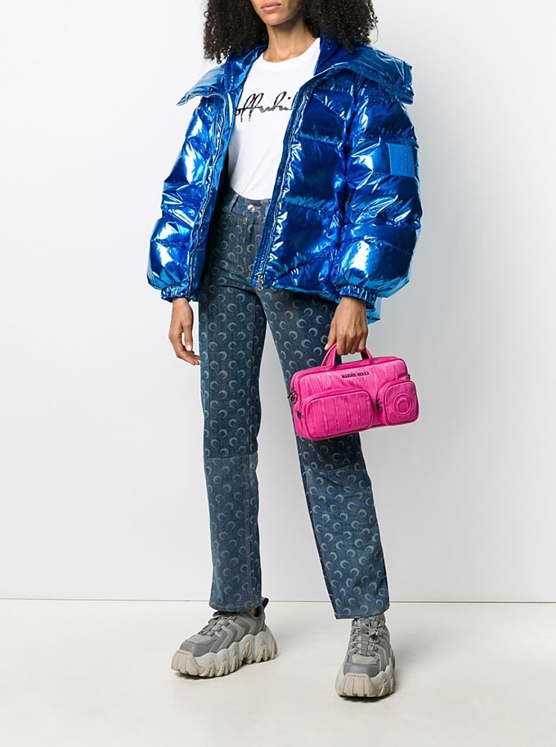 바콘 여성 메탈릭 블루 덕다운 푸퍼 자켓 점퍼 80% 상품이미지5