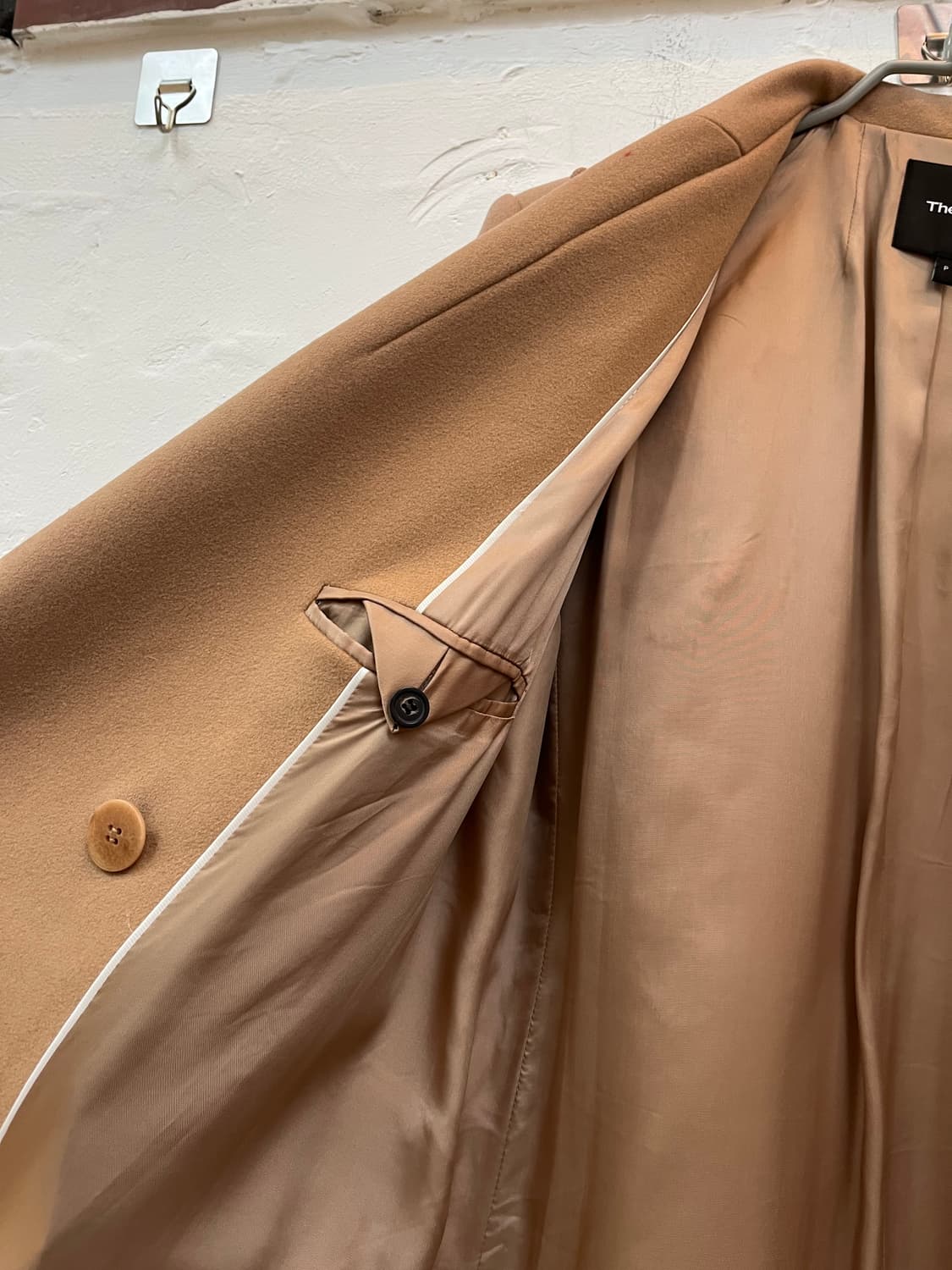 Theory 베이지 울 혼방 더블 코트 P 상품이미지4