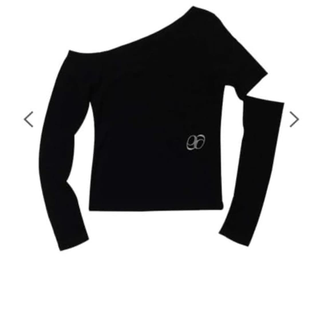 애즈온 원숄더 컷아웃 탑 블랙 상품이미지1