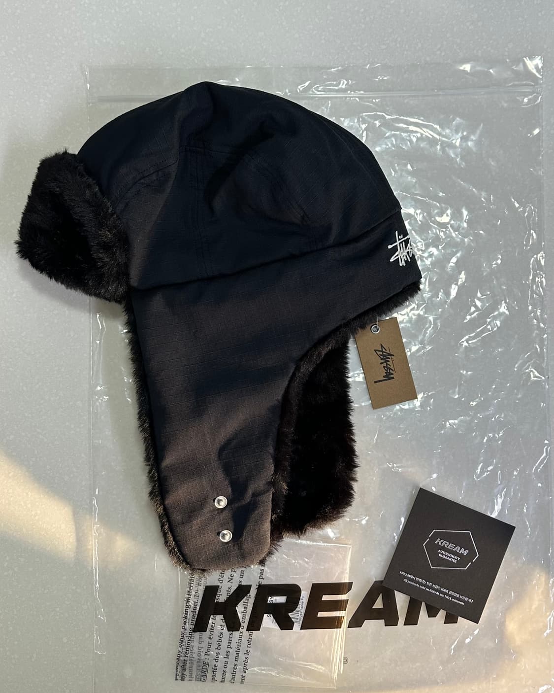 스투시 립스탑 트래퍼 캡 블랙 상품이미지3