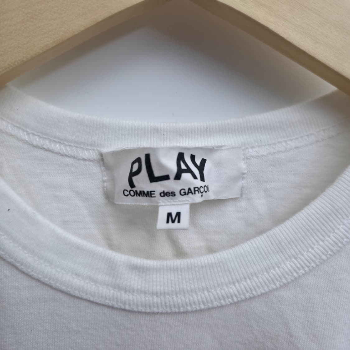 [M] 꼼데가르송 더블 폴카닷하트 티셔츠 상품이미지4