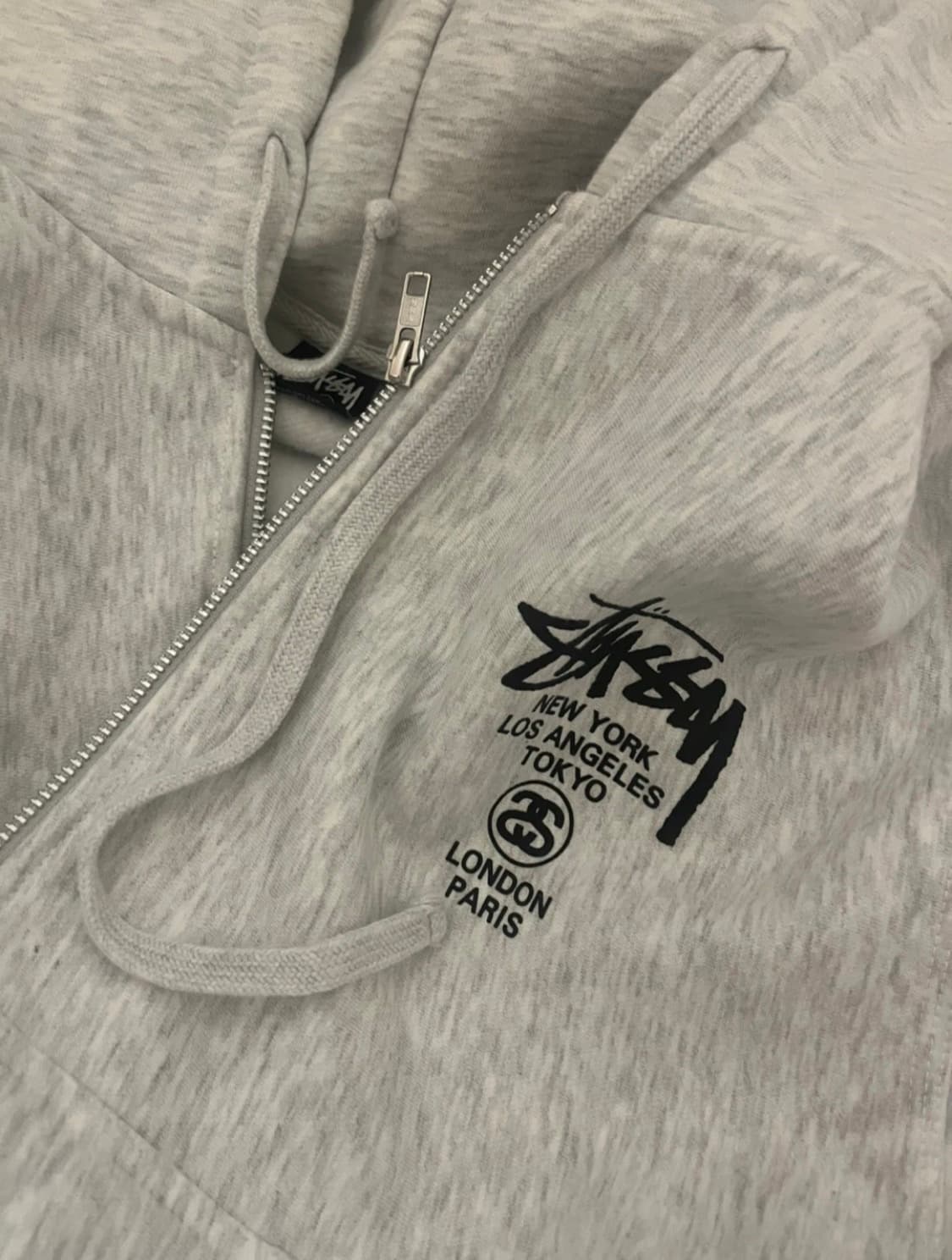 빈티지 스투시 월드투어 후드집업 애쉬헤더 M 상품이미지1