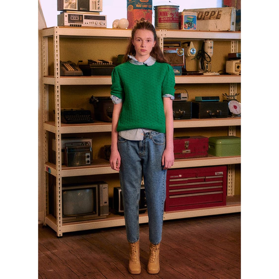 비아플레인 퍼프 반팔 니트 상품이미지2