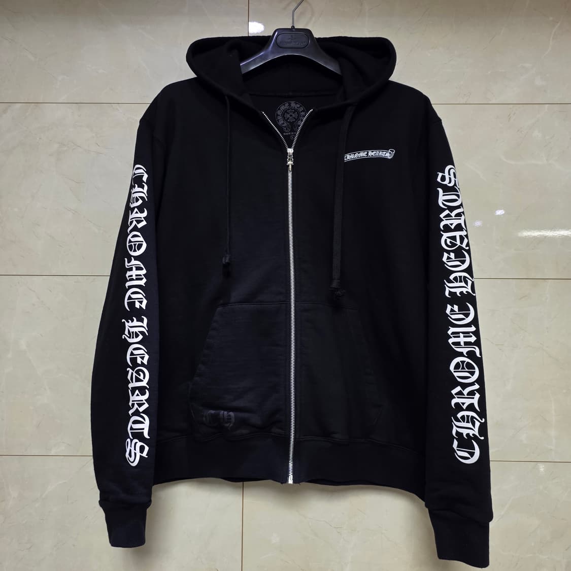 {클로젯}[L][새상품급]크롬하츠 스크롤 더블 로고 헤비웨이트 후드집업 상품이미지1