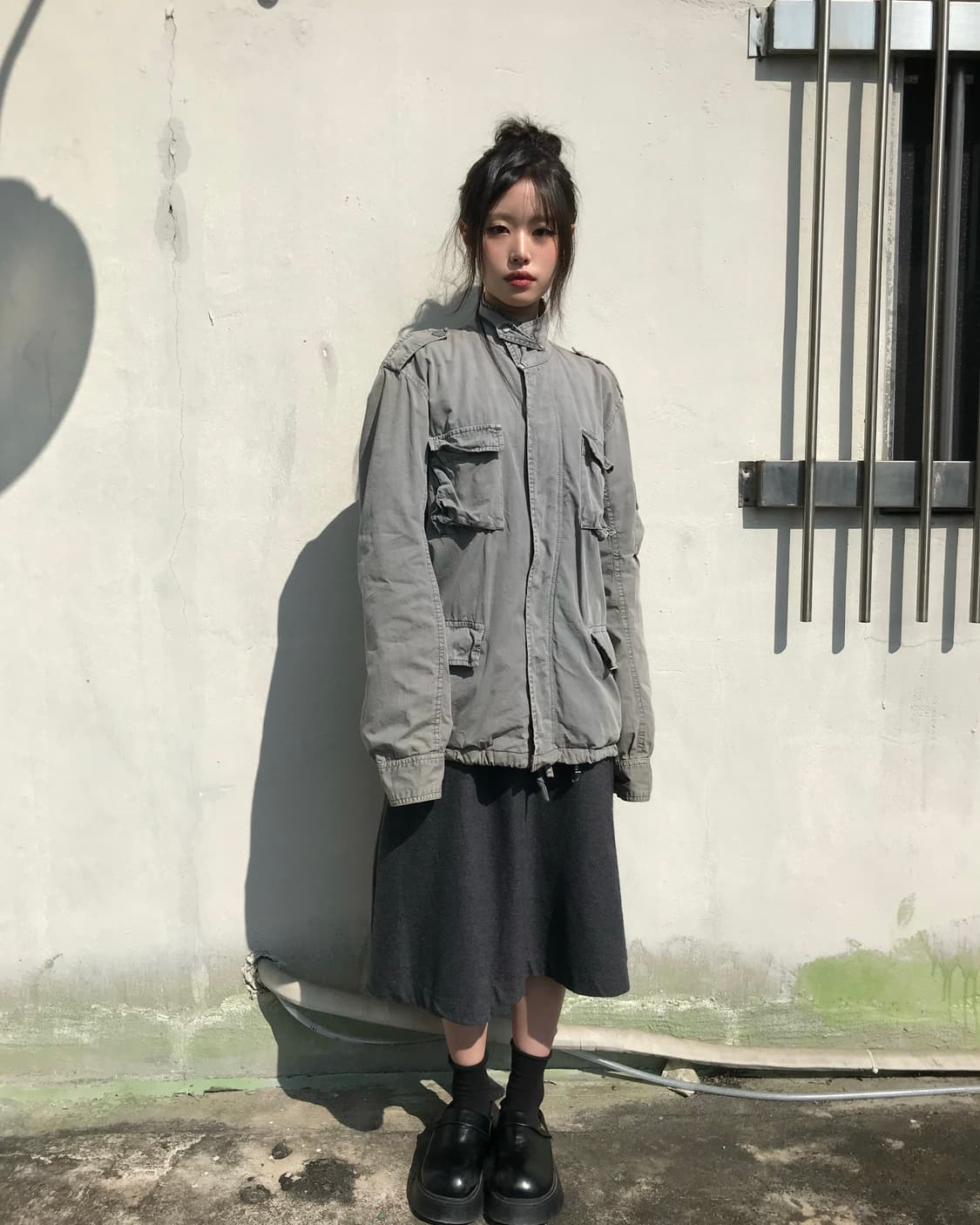 Adolfo Dominguez 빈티지 그레이 밀리터리 라이트 자켓 상품이미지6