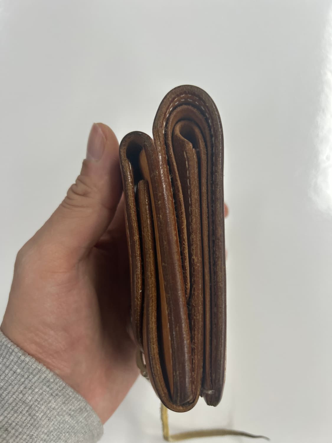 goros 고로스 새들레더 이글콘초 신형 라이트브라운 반지갑 상품이미지2