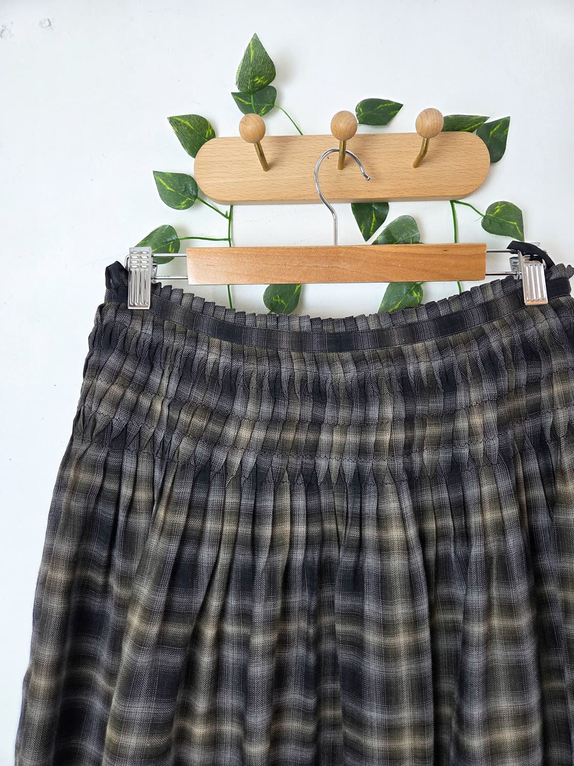 체크 미디 랩스커트 상품이미지5