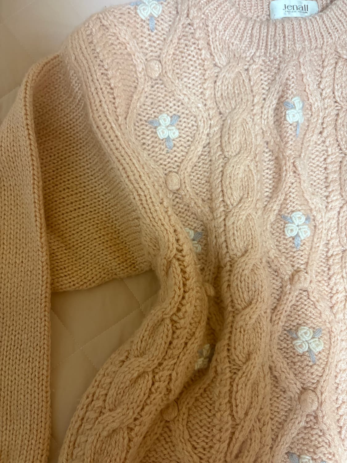 모리걸 플라워 니트 레이스 꽃무늬 잔꽃 하구미 핑크 아방핏니트 상품이미지2