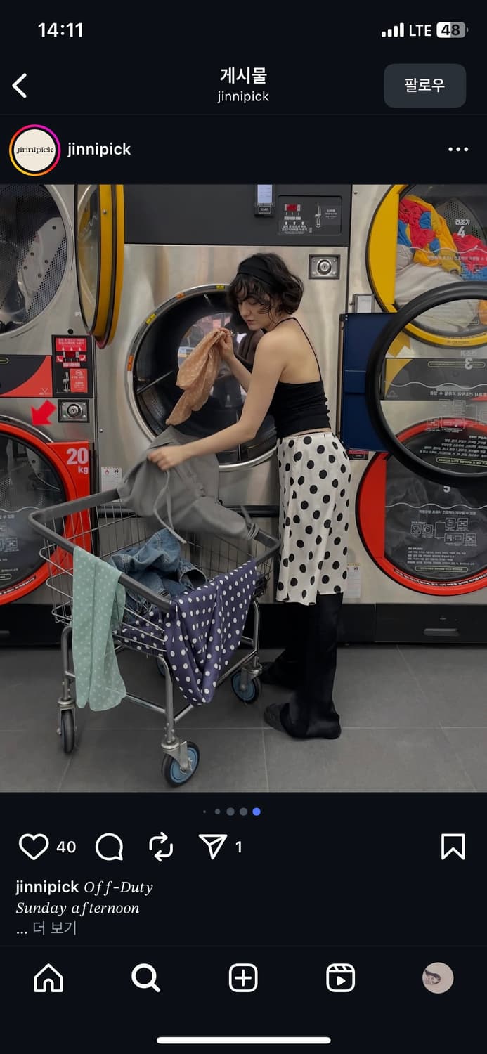 지니픽 jinnipick 폴카 도트 스커트 m 상품이미지1