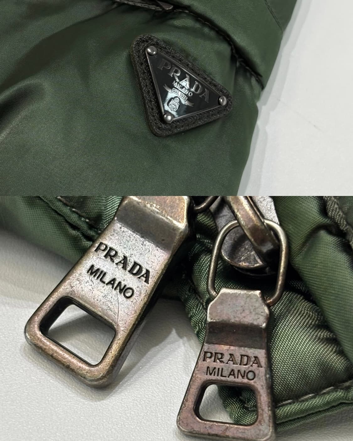 Prada 프라다 투웨이지퍼 그린 다운 패딩  상품이미지7