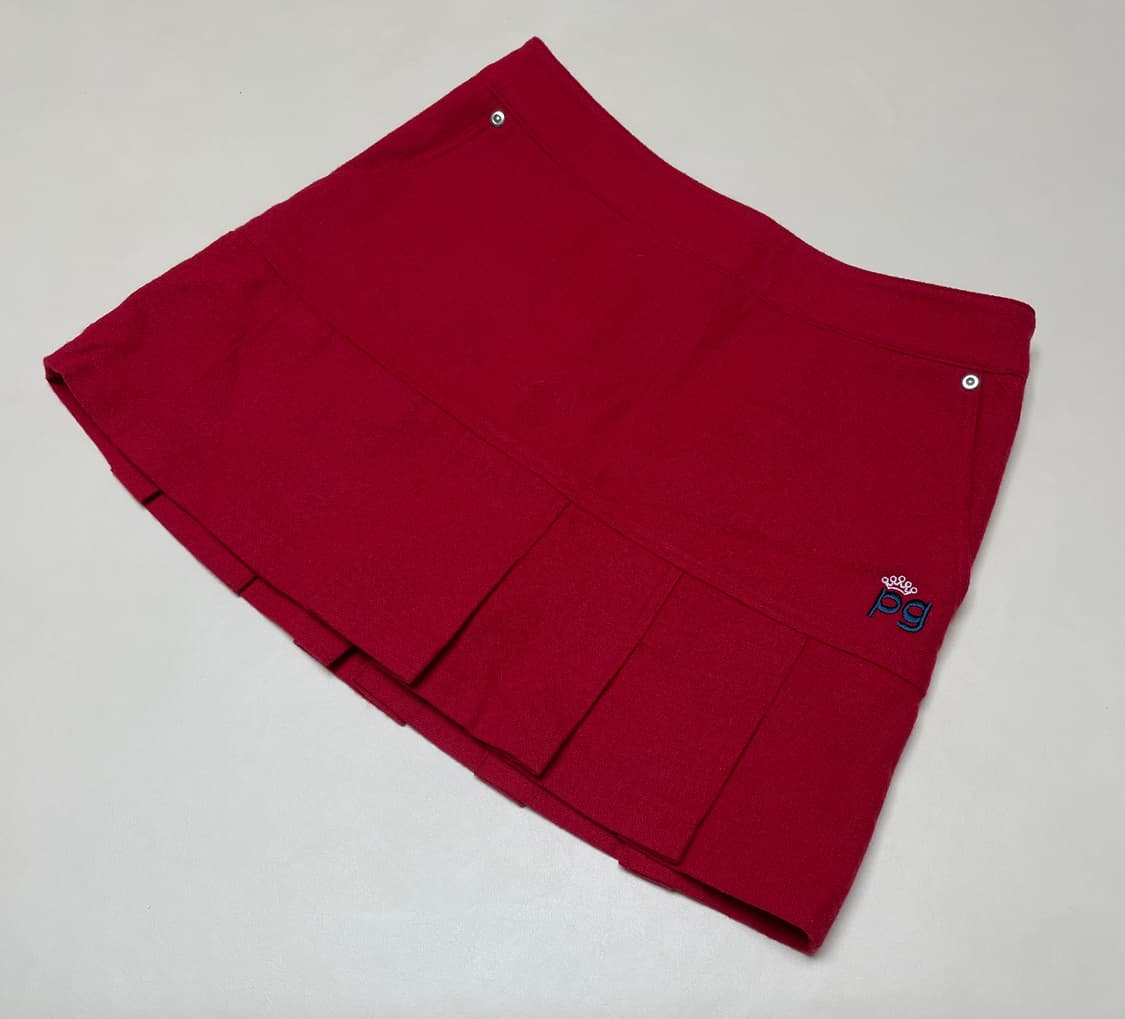 파리게이츠(Pearly Gates)플리츠 골프 스커트 레드 상품이미지1