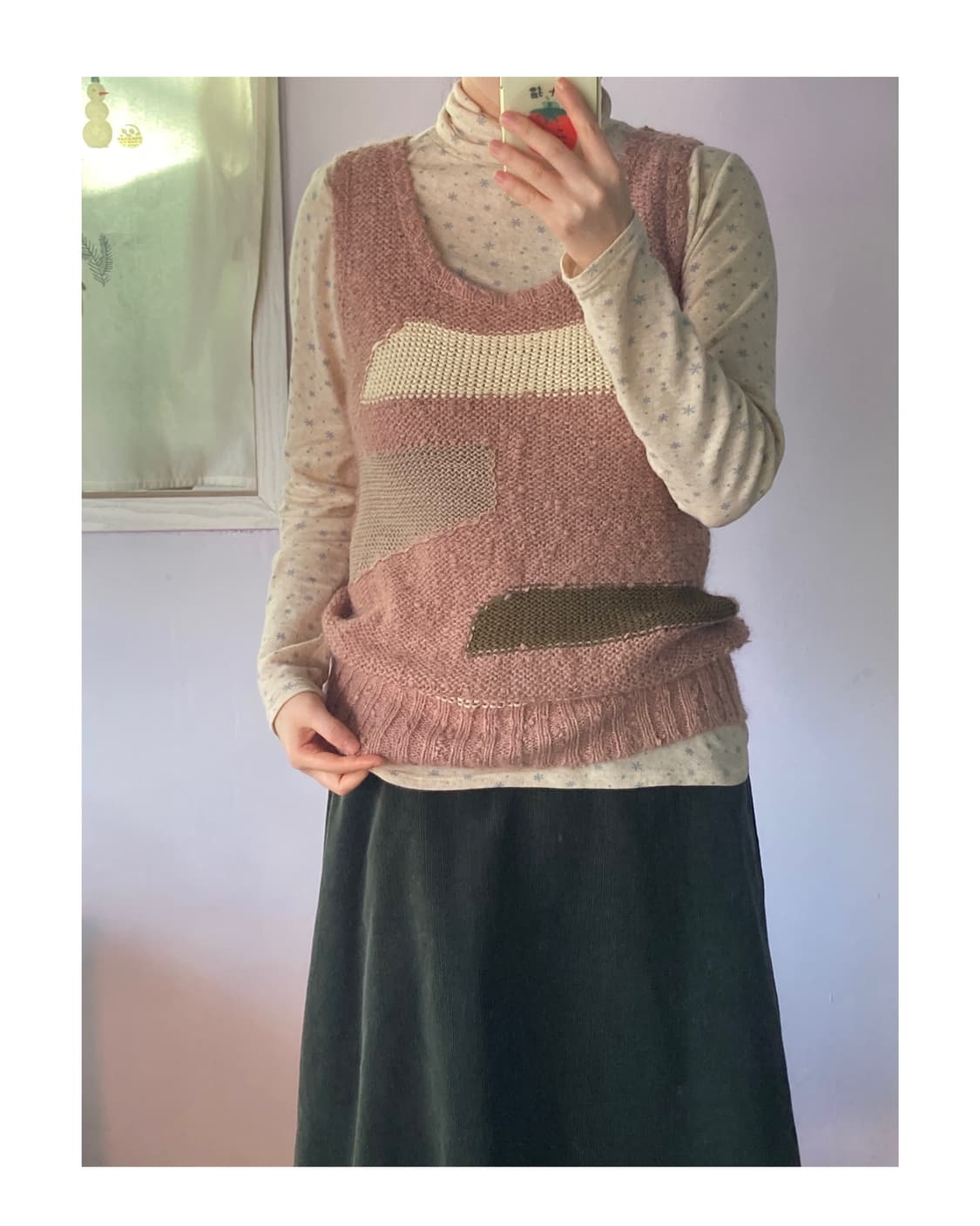 일본빈티지 구름 핑크 모헤어 니트베스트 상품이미지6