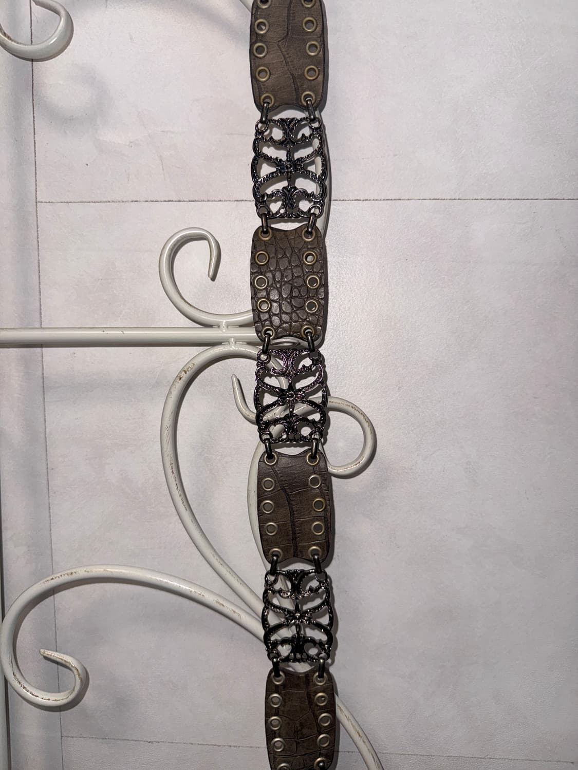 Brown python oriental punching stud belt 상품이미지5