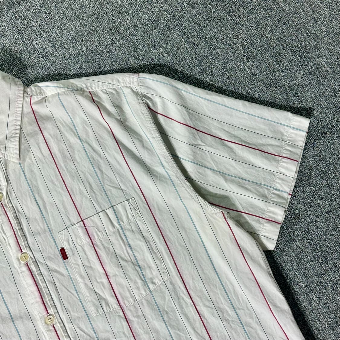 LEVIS 리바이스 스트라이프 하프셔츠(xL/old-7585) 상품이미지4