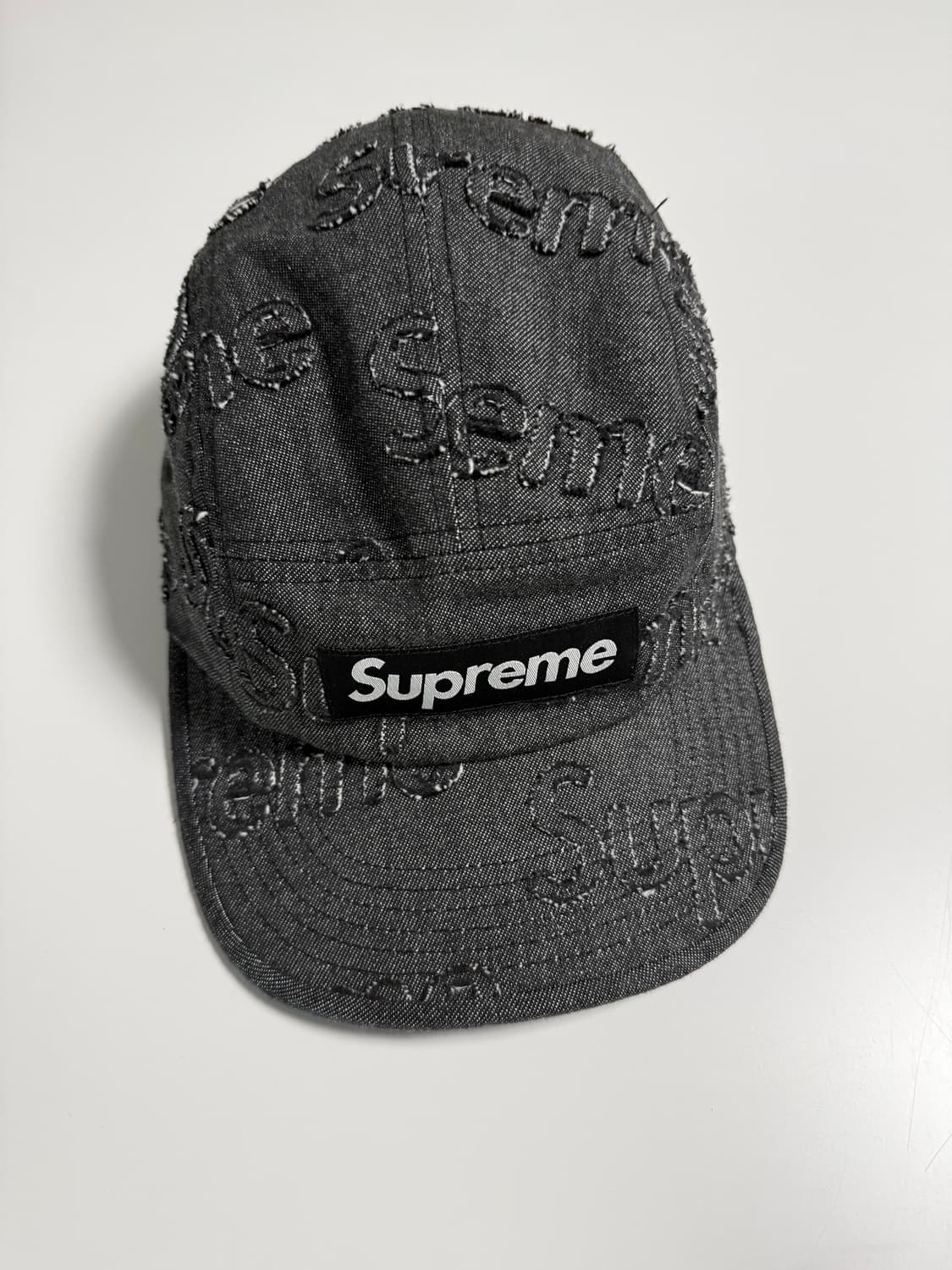 Supreme Lasered Denim Camp Cap Black 상품이미지2