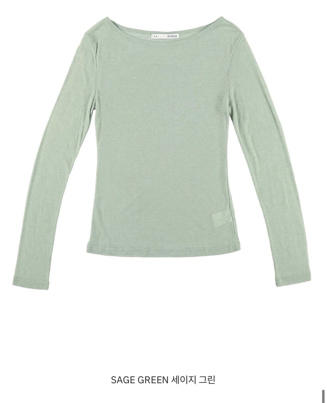 온스카 소프트 보트넥 티 세이지 그린모카 그레이 상품이미지2