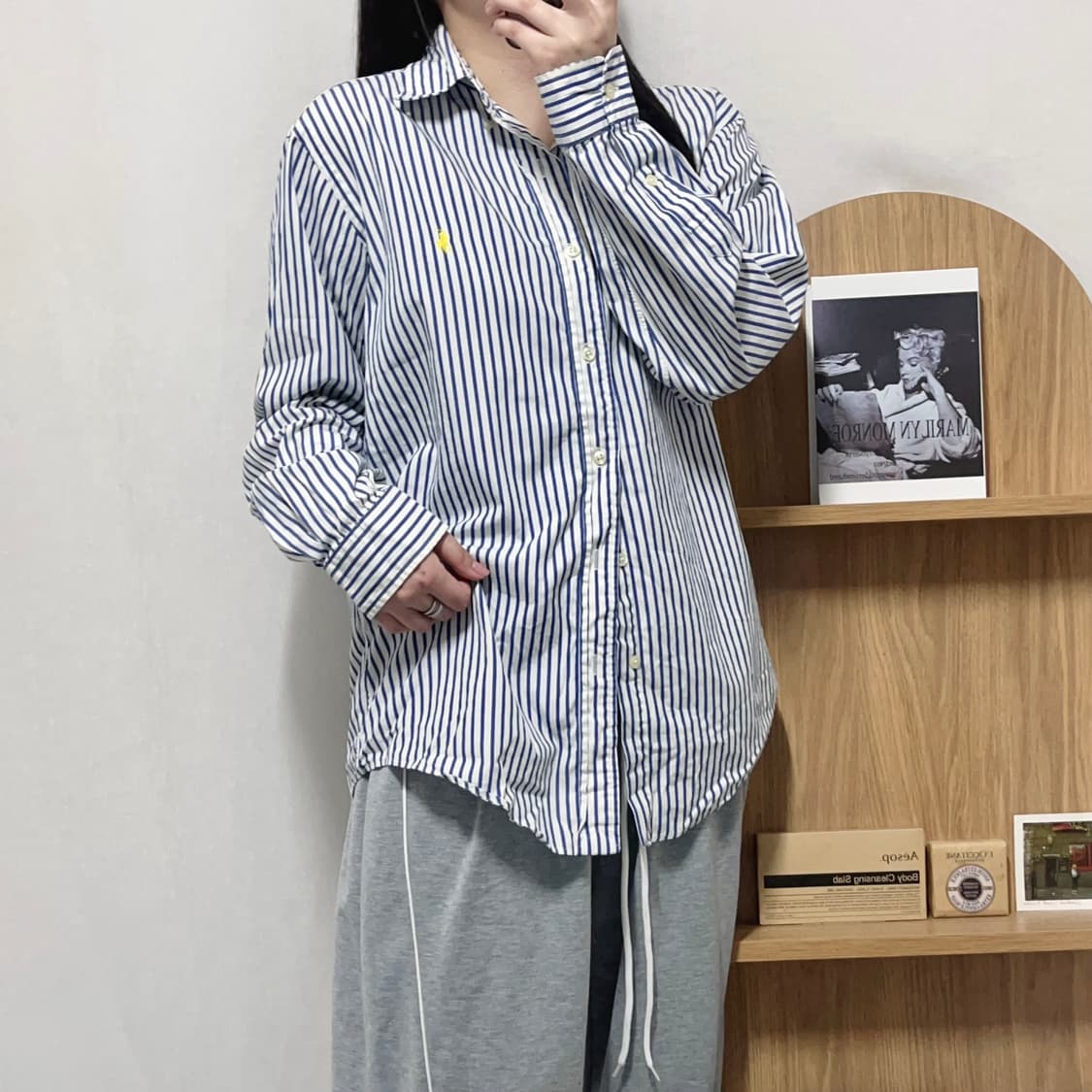 [정품] 폴로 네이비 / 옐로우포니 스트라이프 셔츠 [ 39-82 ] 상품이미지3