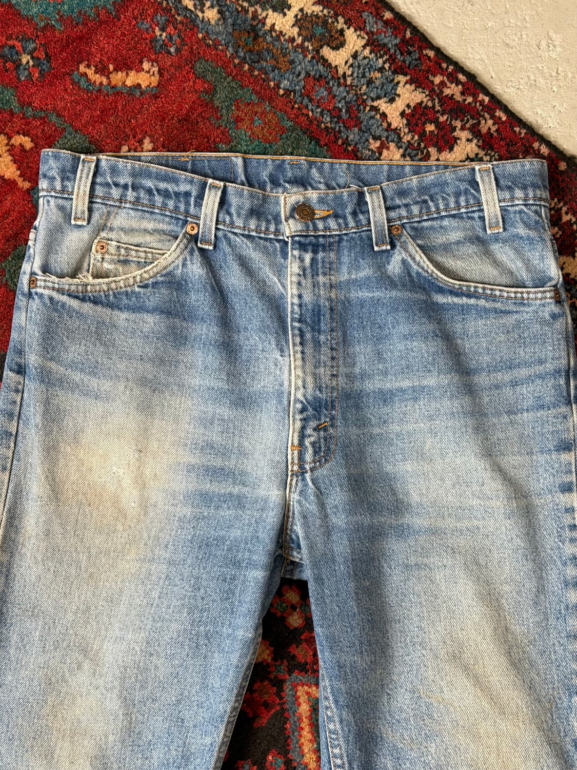 90's USA Made 빈티지 리바이스 517 오렌지탭 부츠컷 녹워싱 상품이미지5