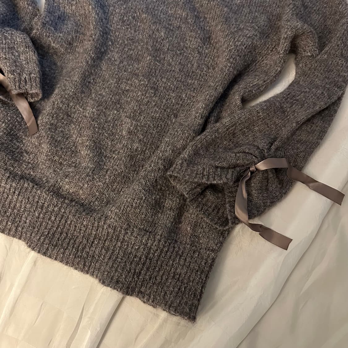 Olive des Olive 올리브데올리브 하구미 라떼갸루 셔링 니트 상품이미지5