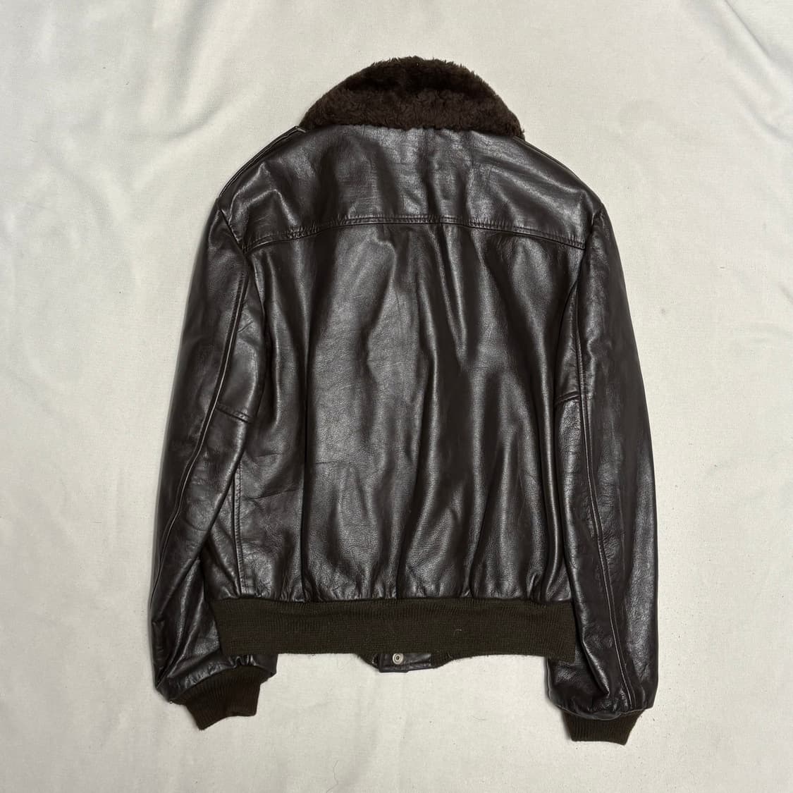 42 70’s JCPenney 브라운 가죽 G-1 플라이트 재킷 상품이미지3