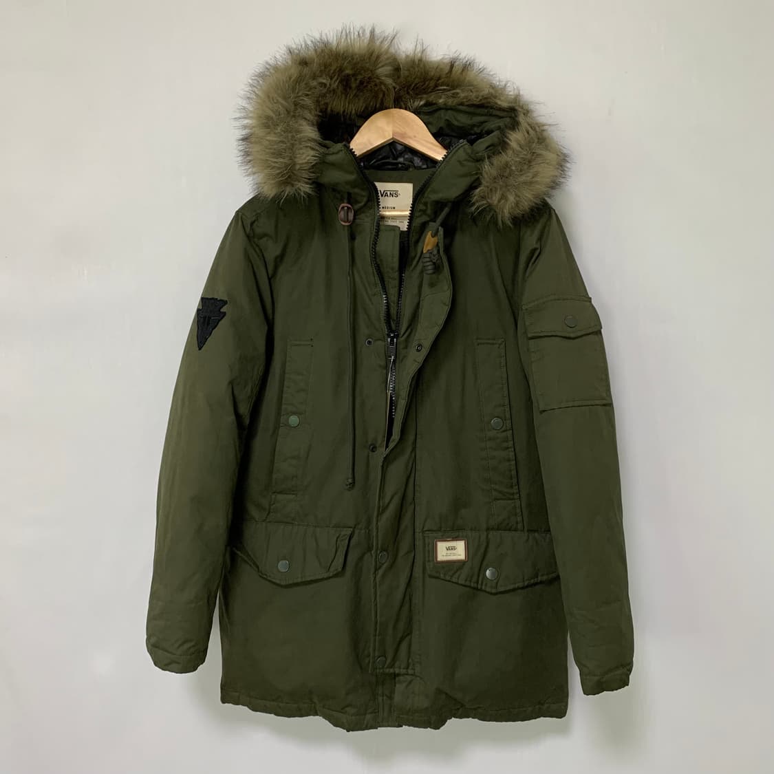 반스 00s y2k 퍼 후드 야상 패딩 점퍼 M 남녀공용 상품이미지1