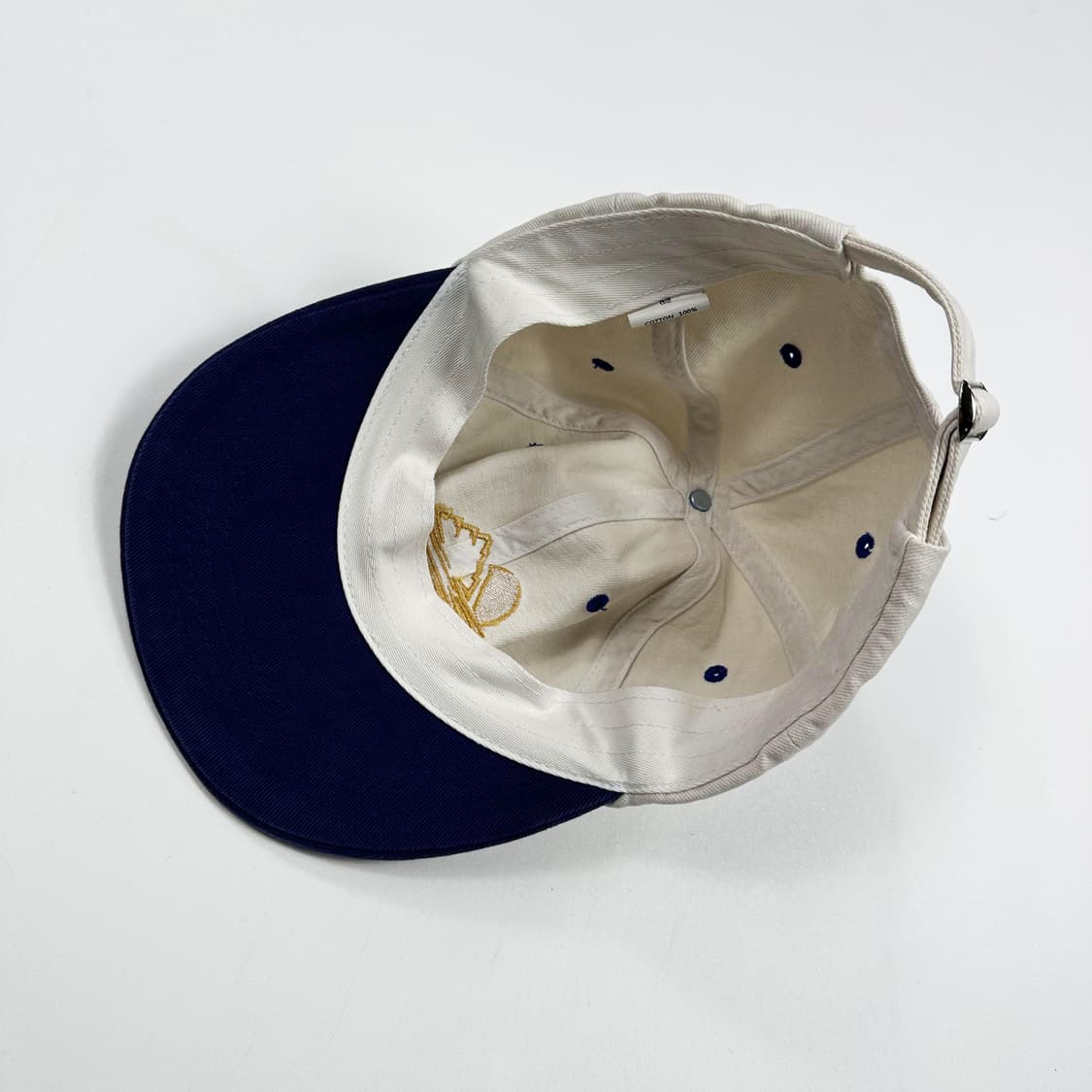 VTG 투톤 자수 빈티지 볼캡 아이보리 네이비 상품이미지4