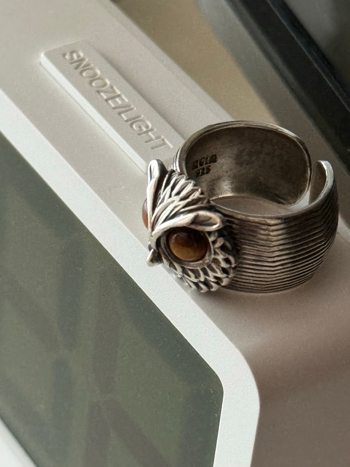 호안석(타이거 아이즈) 925 실버 부엉이 반지 16호 상품이미지1