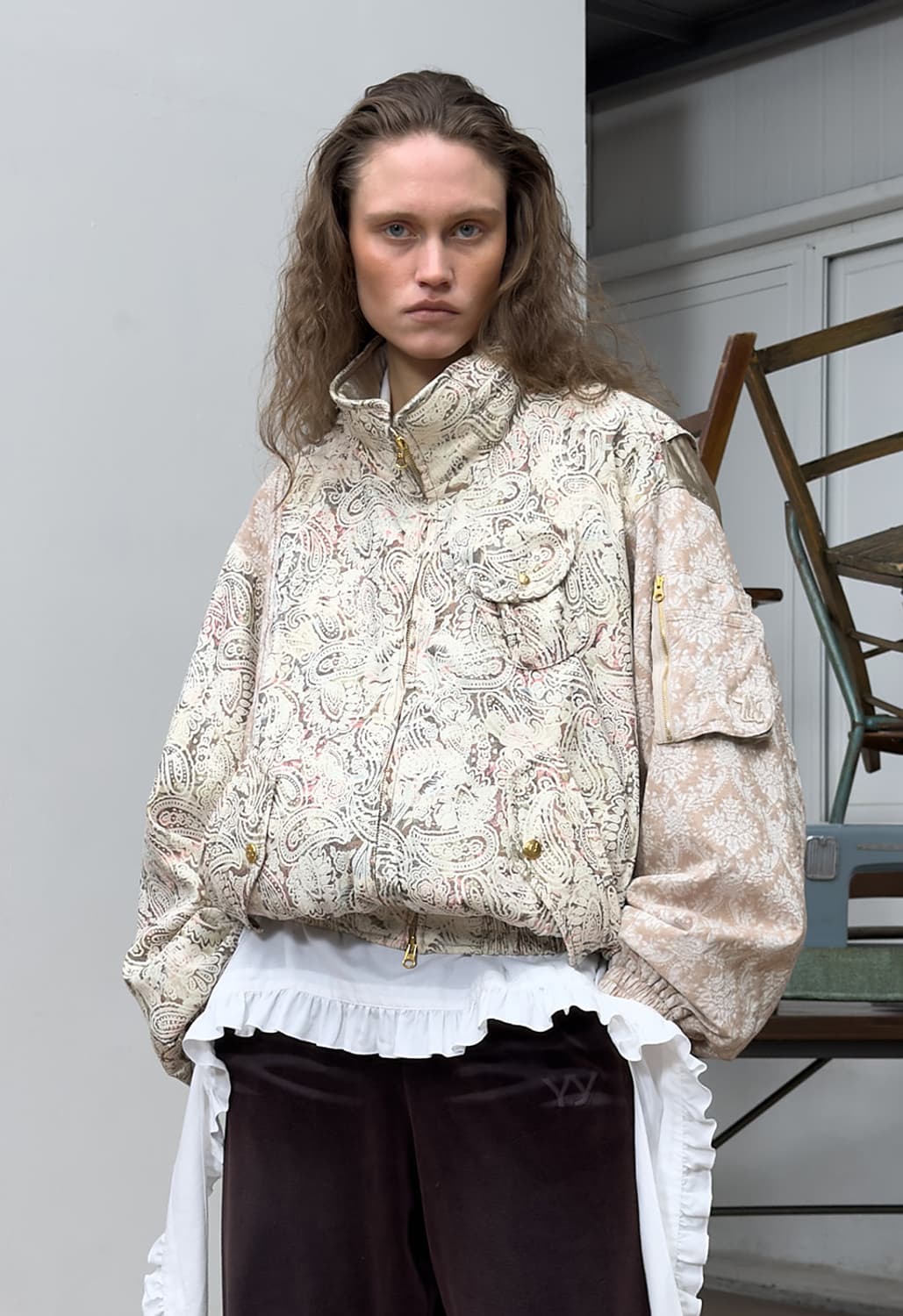 오픈와이와이 페이즐리 카고 봄버 베이지 상품이미지3