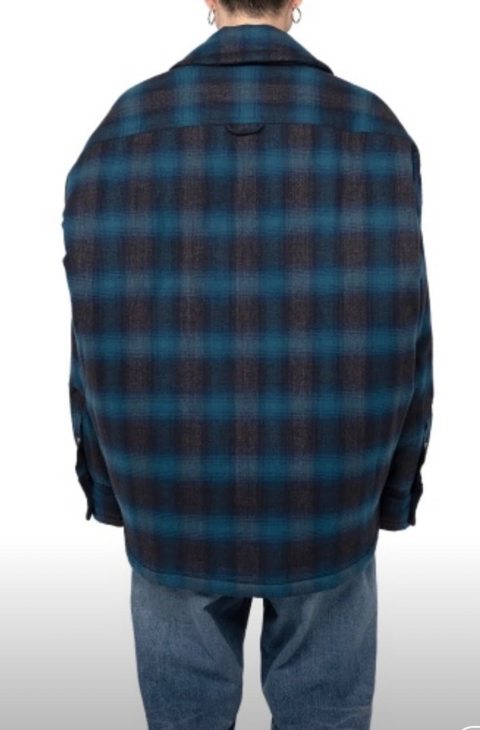 메종 미하라 야스히로 패디드 체크셔츠 블루 44 상품이미지2